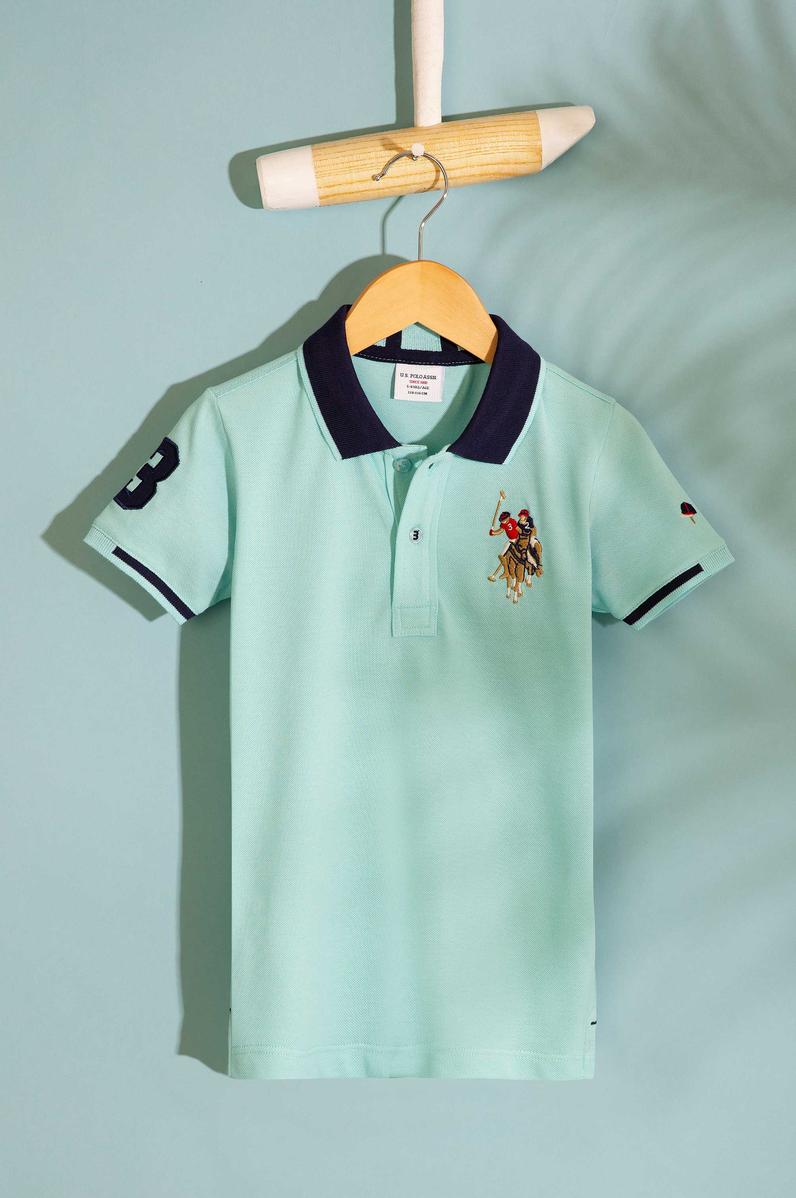 Erkek Çocuk Mavi Polo Yaka Tişört