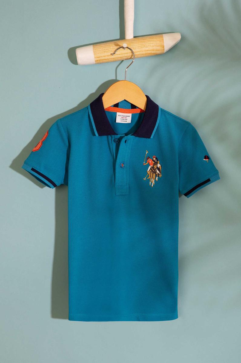 Erkek Çocuk Mavi Polo Yaka Tişört