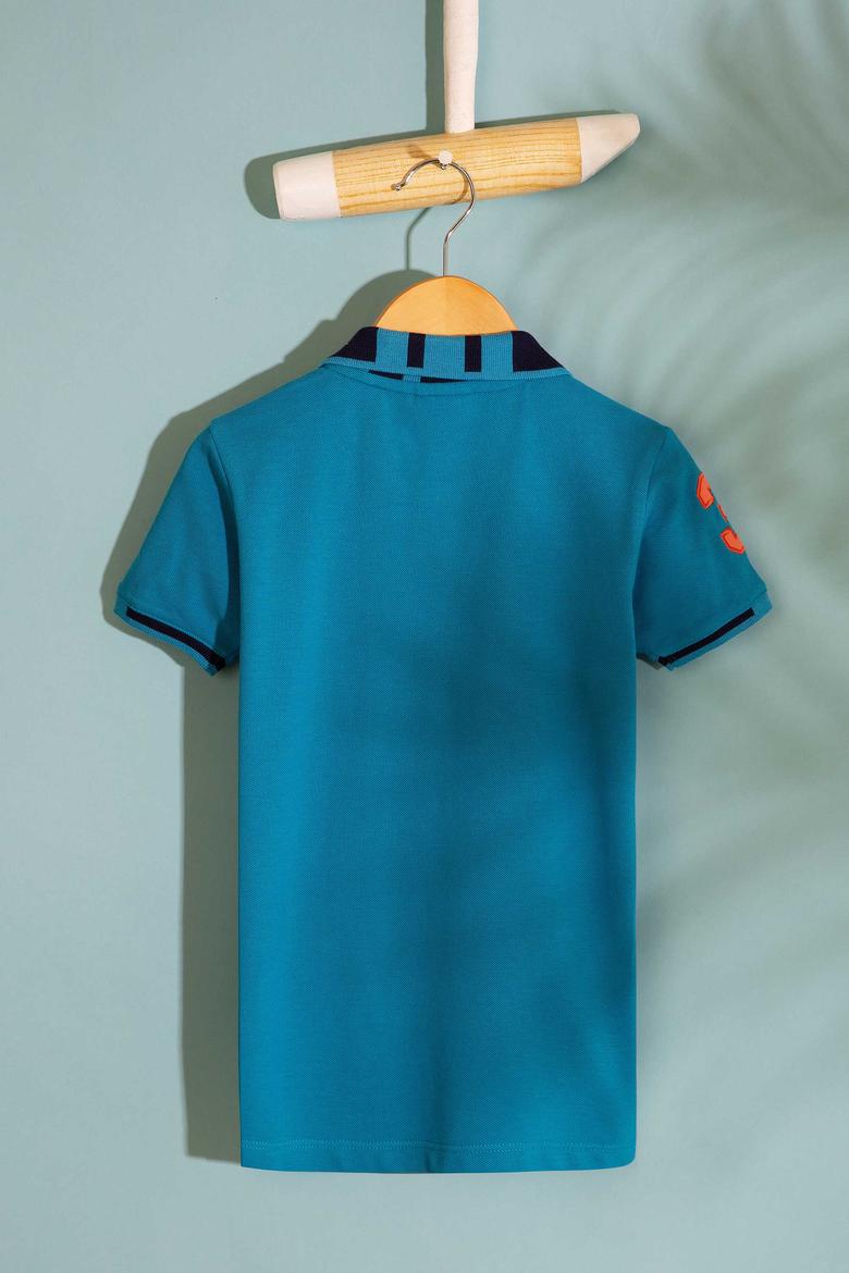 Erkek Çocuk Mavi Polo Yaka Tişört - 50199224255