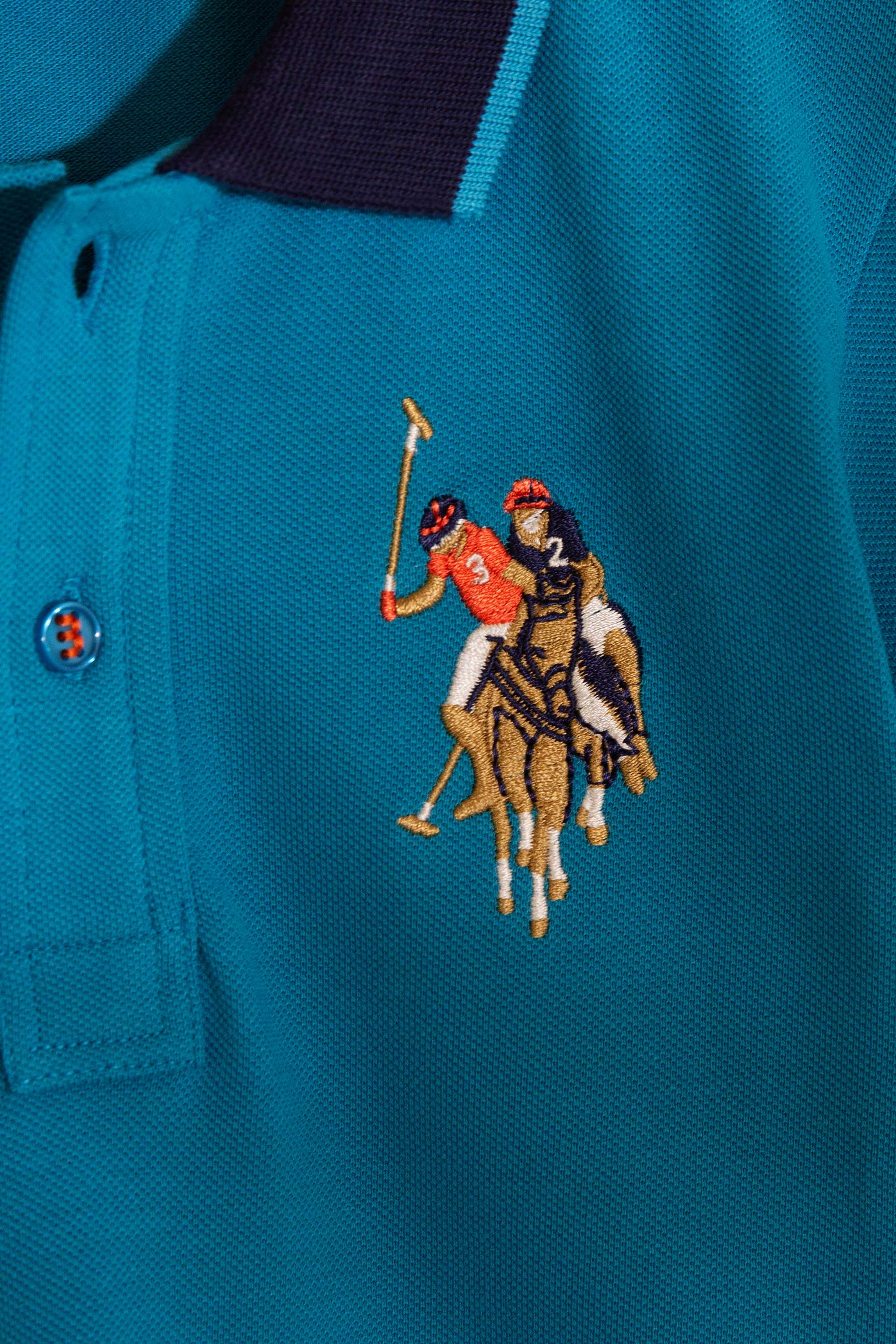 Erkek Çocuk Mavi Polo Yaka Tişört - Image 3