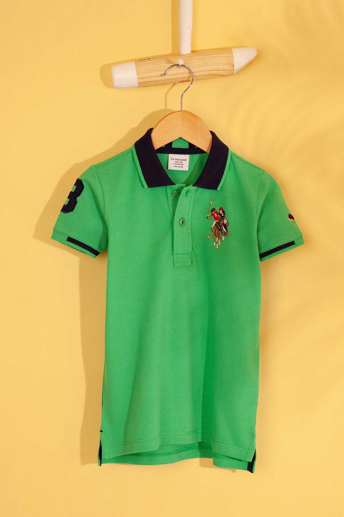 Erkek Çocuk Yeşil Polo Yaka Tişört