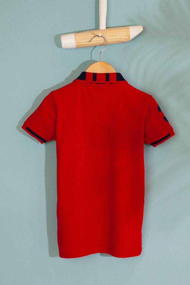 Erkek Çocuk Kırmızı Polo Yaka Tişört - 50199224277