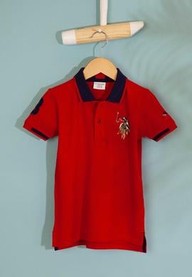Erkek Çocuk Kırmızı Polo Yaka Tişört - 50199224277