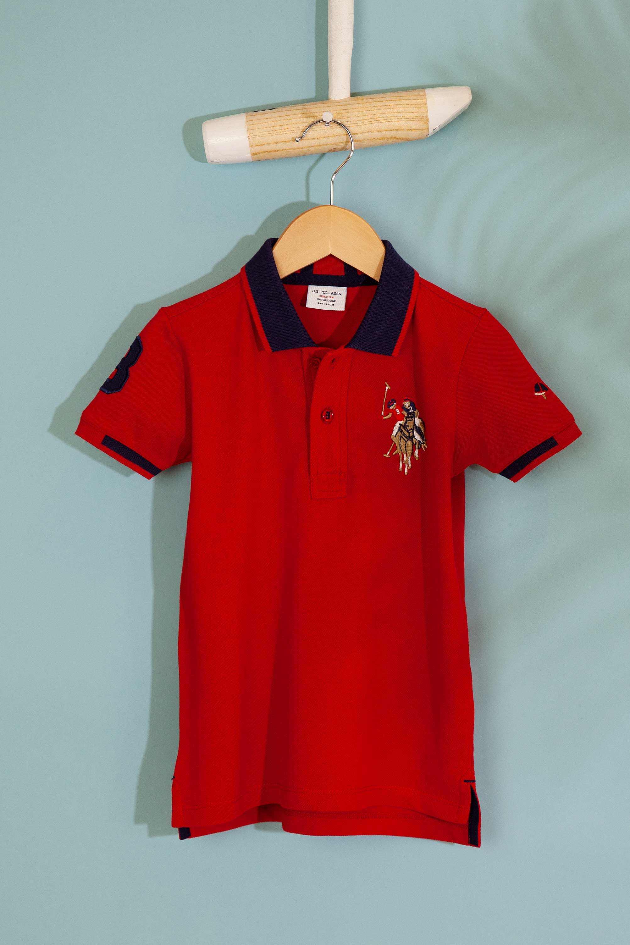Erkek Çocuk Kırmızı Polo Yaka Tişört - Image 1