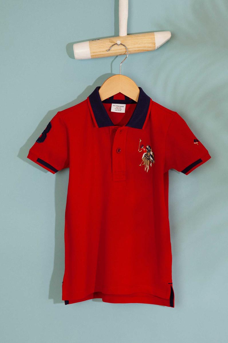 Erkek Çocuk Kırmızı Polo Yaka Tişört