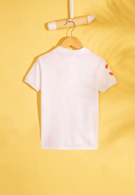 Çocuk Beyaz Bisiklet Yaka Tişört - 50199225045
