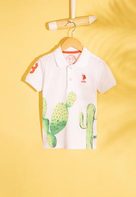 Çocuk Beyaz Bisiklet Yaka Tişört - 50199225045