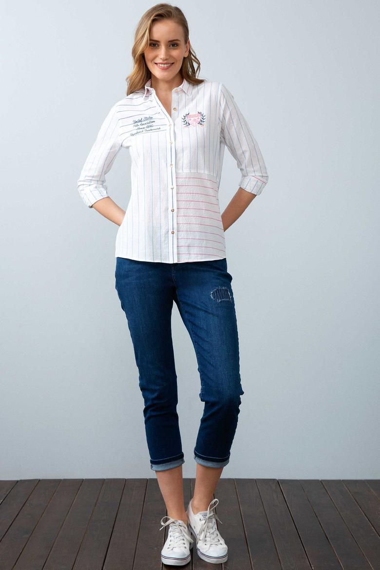 Kadın Pembe Gömlek Uzunkol - 50199261018