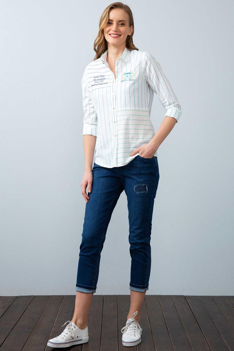 Kadın Yeşil Gömlek Uzunkol - 50199261027