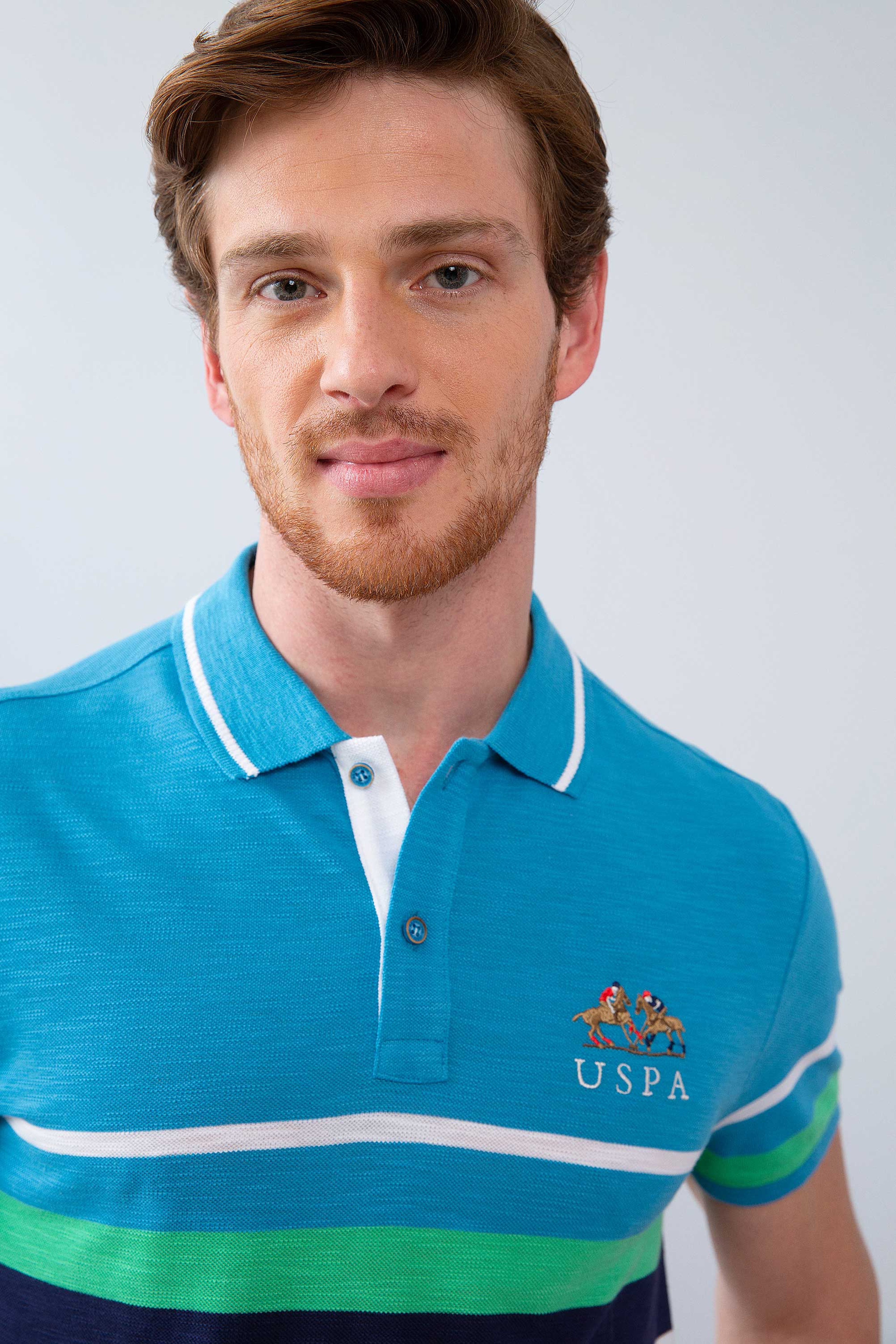 Erkek İndigo Polo Yaka T-Shirt - Image 2