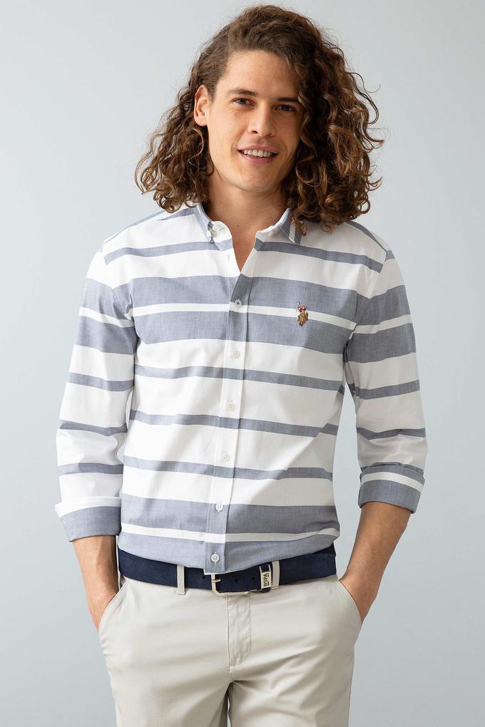 Erkek Lacivert Gömlek Uzunkol