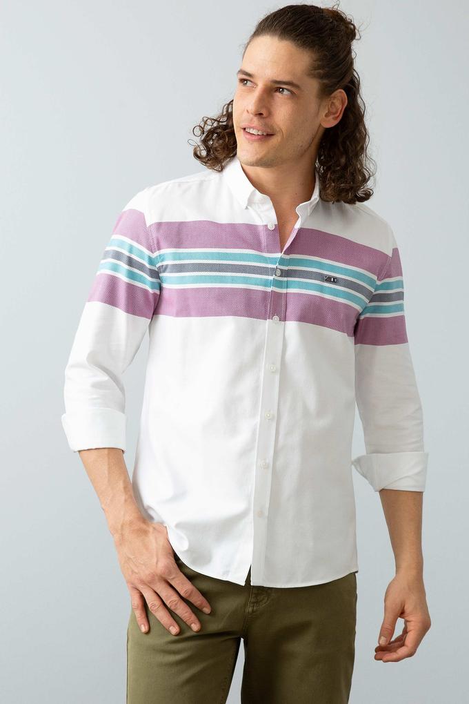 Erkek Menekşe Uzun Kollu Gömlek