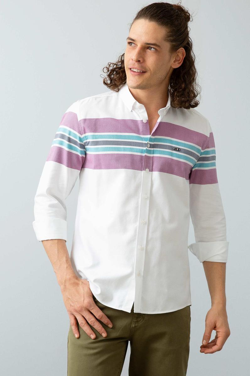 Erkek Menekşe Uzun Kollu Gömlek