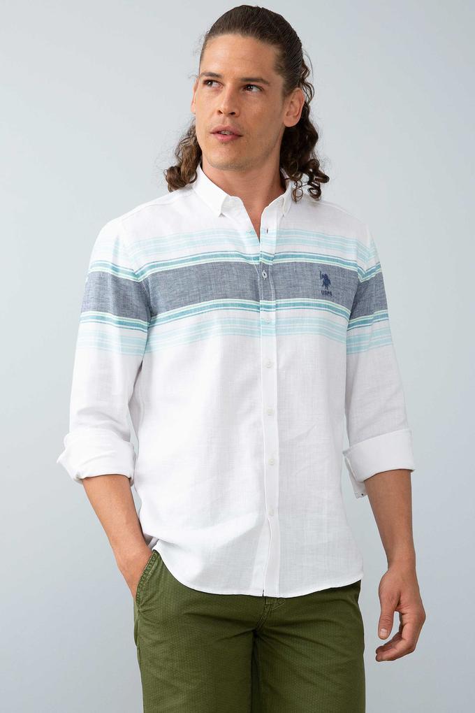 Erkek Mavi Gömlek Uzunkol