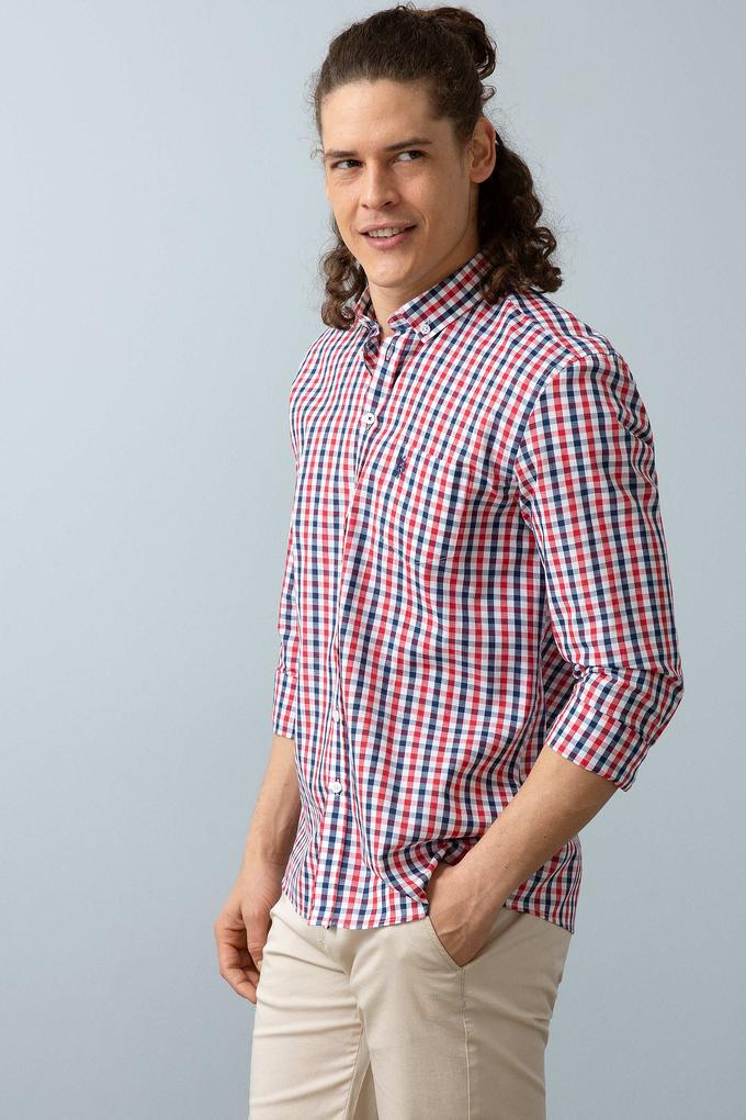 Erkek Kırmızı Gömlek Uzunkol