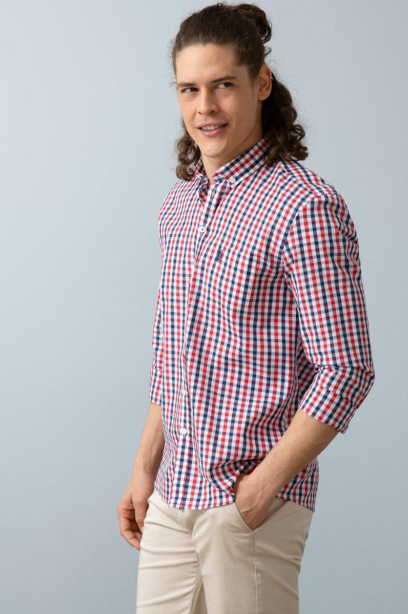 Erkek Kırmızı Gömlek Uzunkol