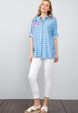 Kadın Mavi Gömlek Uzunkol - 50199416002