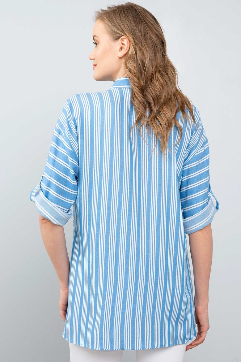 Kadın Mavi Gömlek Uzunkol - 50199416002