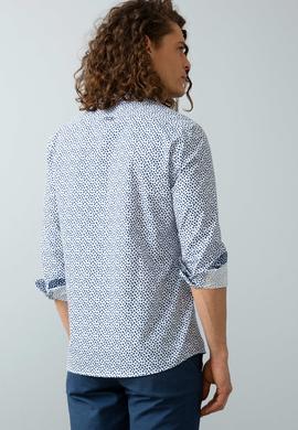 Erkek Mavi Desenli Gömlek Uzunkol - 50199499016