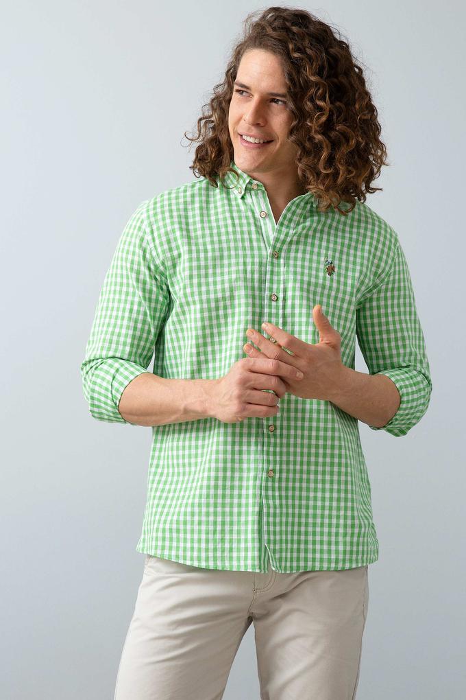 Erkek Yeşil Gömlek Uzunkol