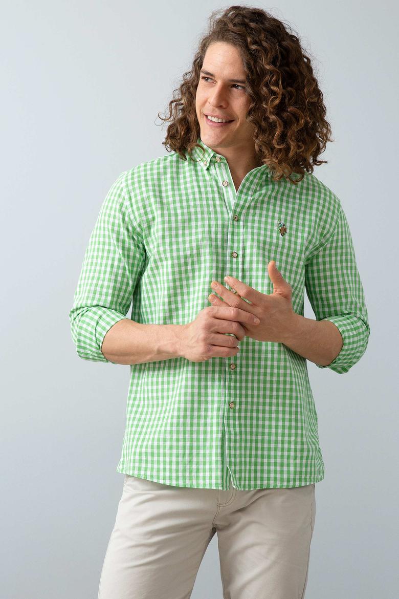 Erkek Yeşil Gömlek Uzunkol