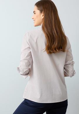 Kadın Bordo Desenli Gömlek Uzunkol - 50199594018