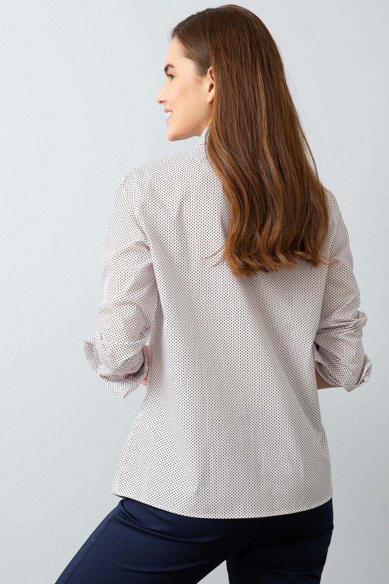 Kadın Bordo Desenli Gömlek Uzunkol - 50199594018