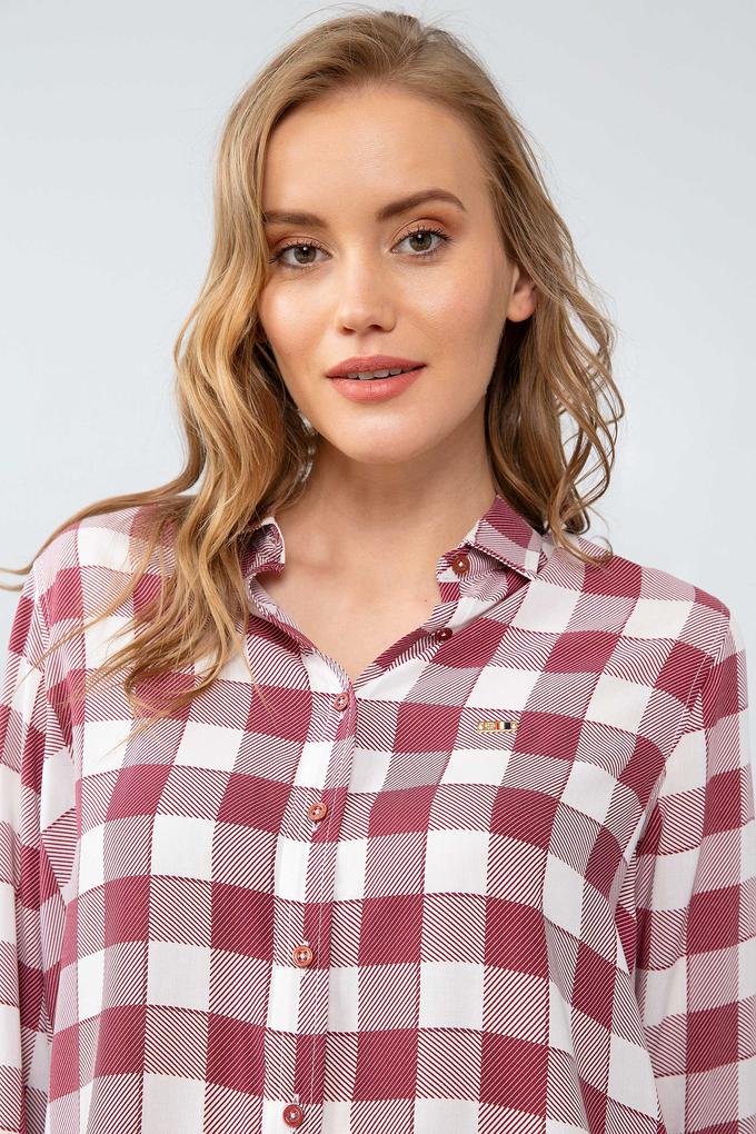 Kadın Bordo Gömlek