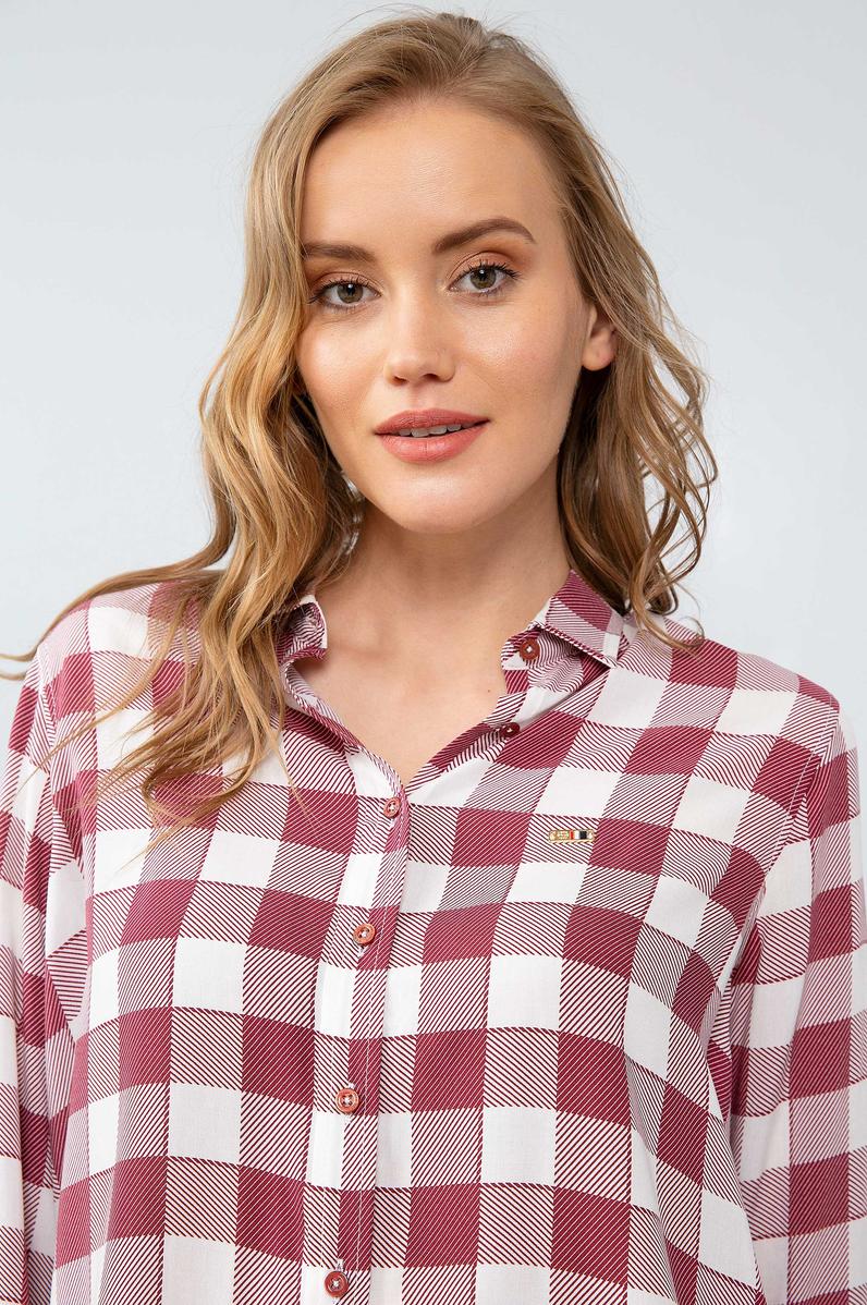 Kadın Bordo Gömlek