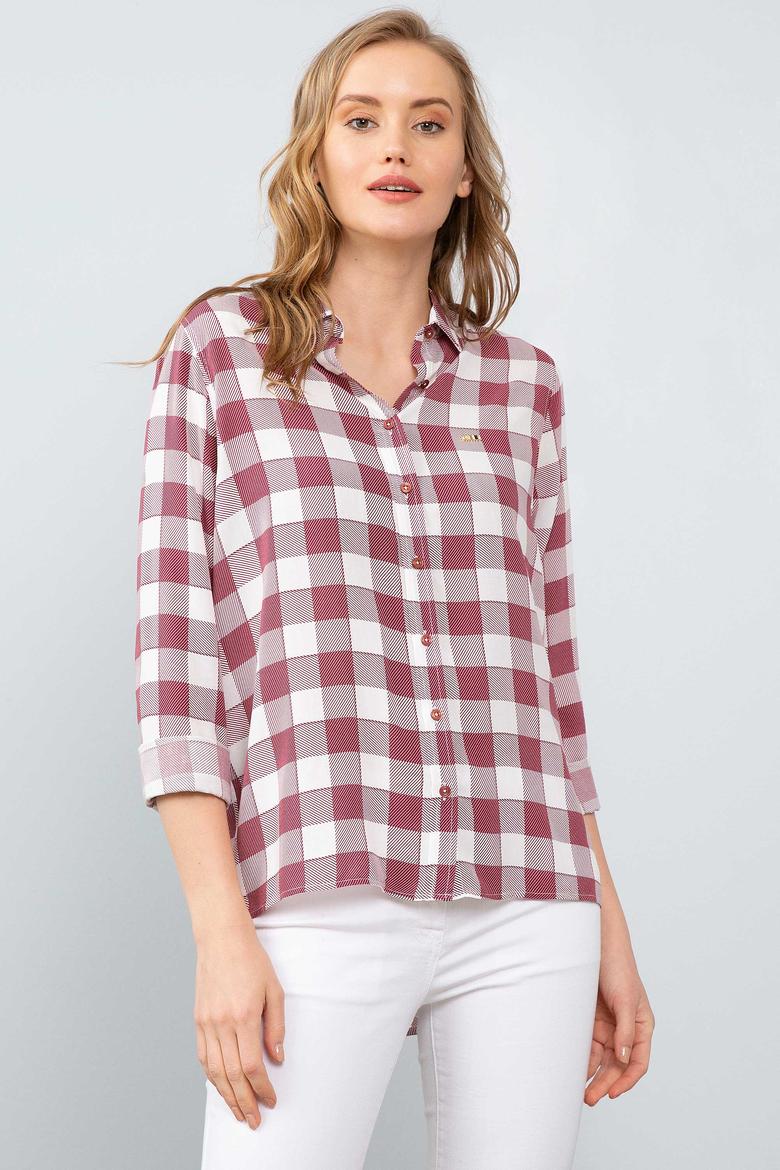 Kadın Bordo Gömlek - 50199613019