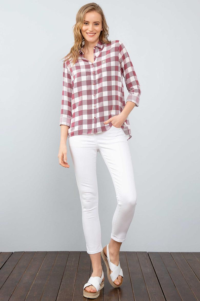 Kadın Bordo Gömlek - 50199613019