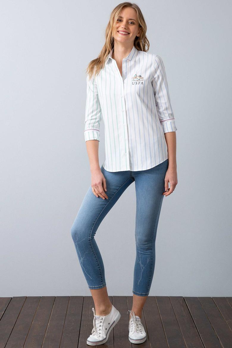 Kadın Yeşil Gömlek Uzunkol - 50199615002