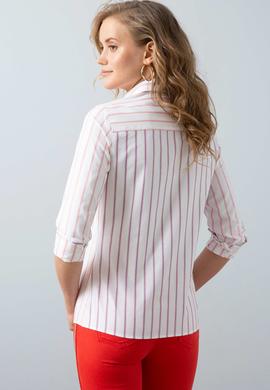 Kadın Pembe Çizgili Gömlek Uzunkol - 50199615010