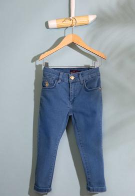 Kız Çocuk Mavi Denim Pantolon - 50199647003