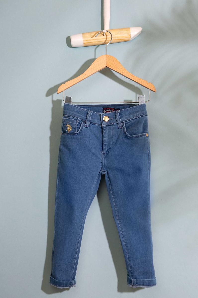 Kız Çocuk Mavi Denim Pantolon