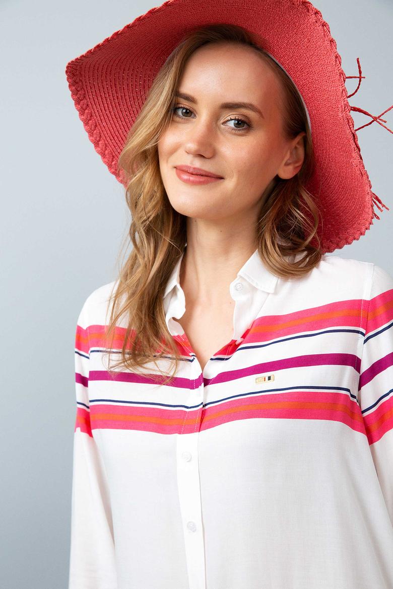 Kadın Pembe Gömlek Uzunkol