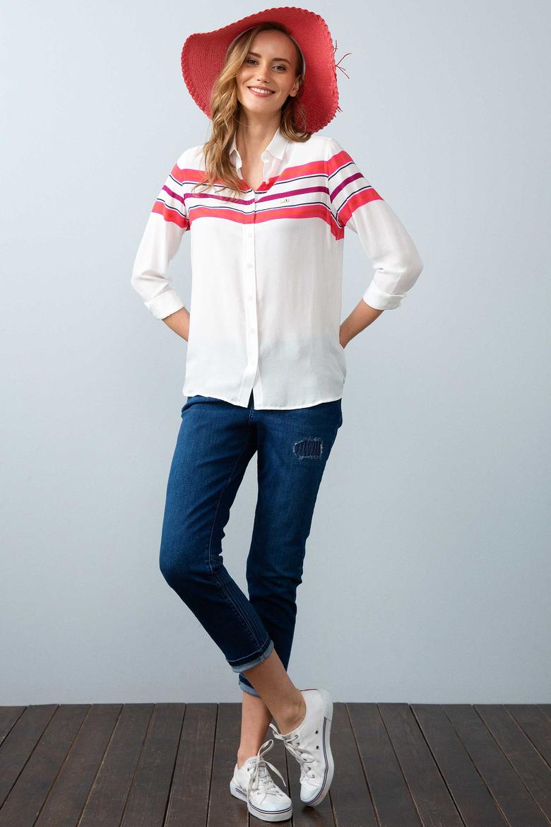 Kadın Pembe Gömlek Uzunkol - 50199655012