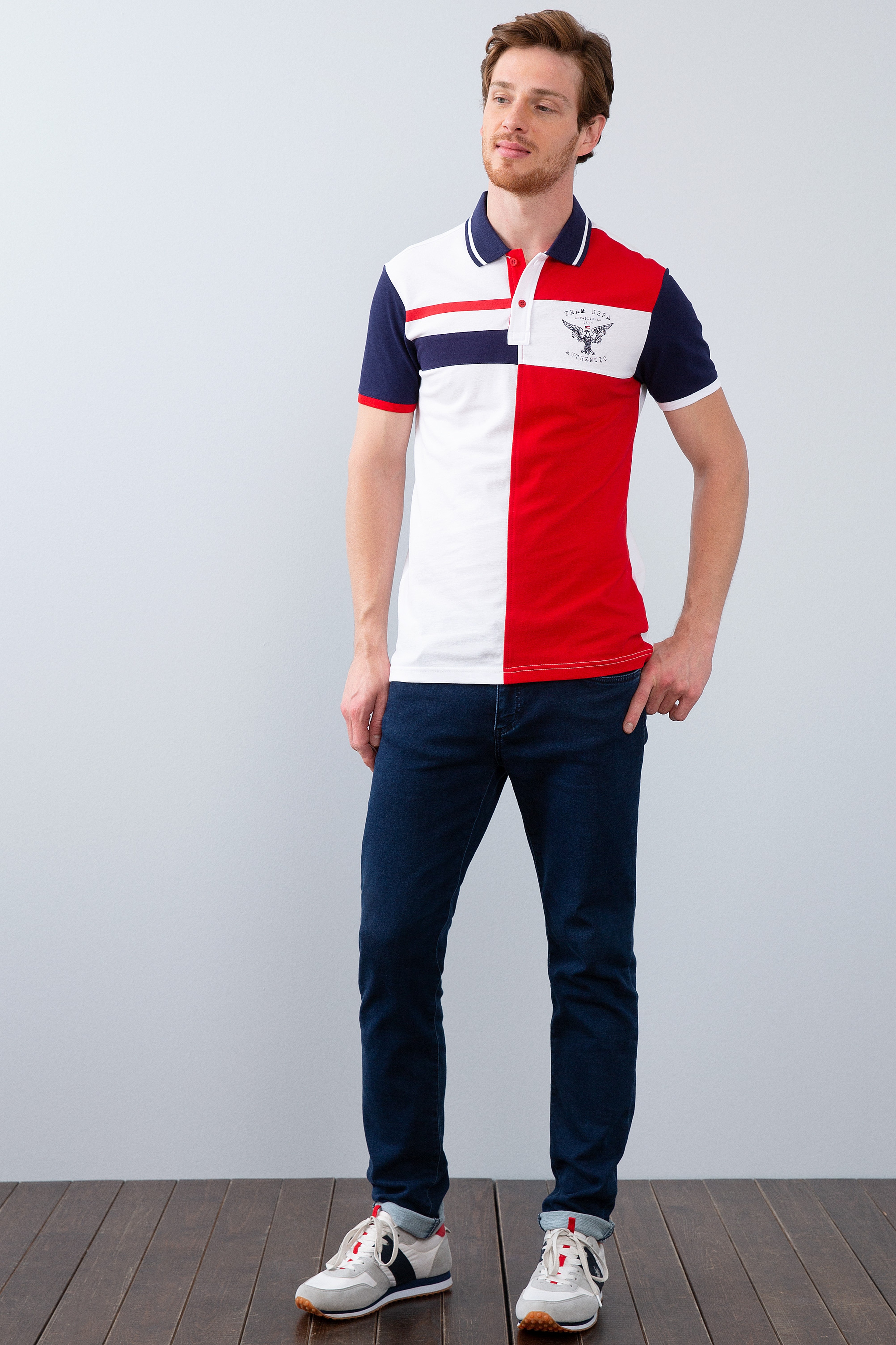 Erkek Kırmızı Polo Yaka T-Shirt - Image 5