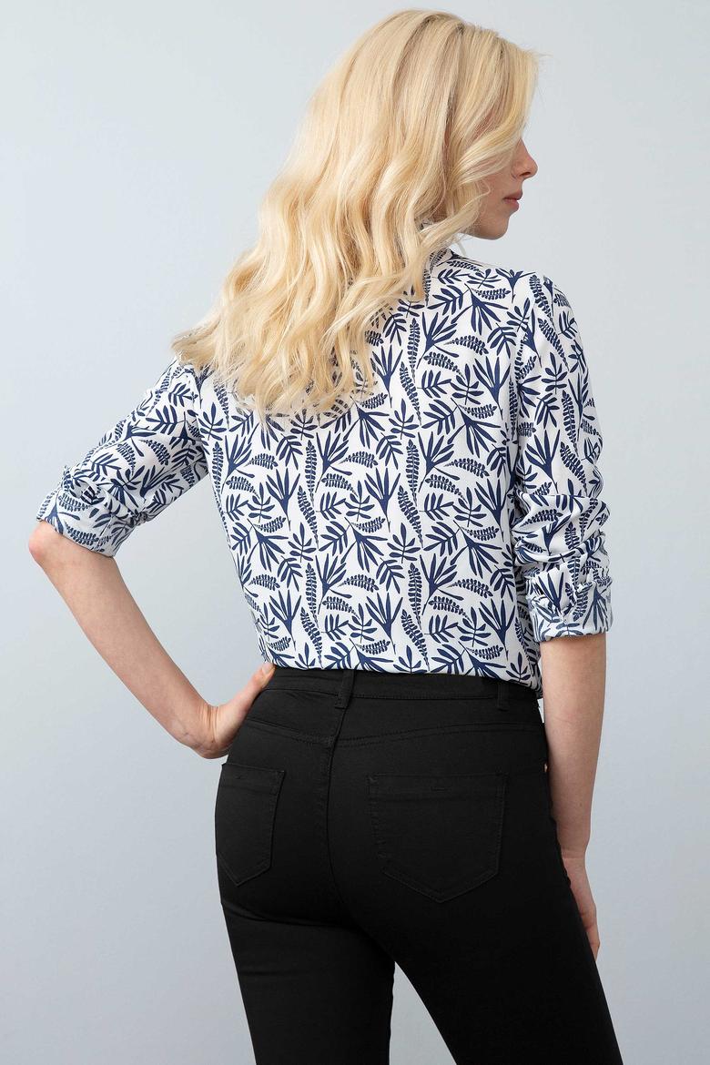 Kadın Lacivert Gömlek Uzunkol - 50199659002