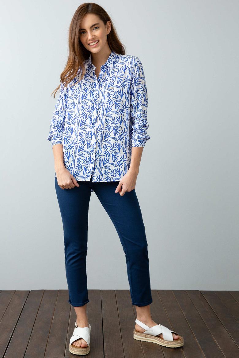 Kadın Mavi Gömlek Uzunkol - 50199659010