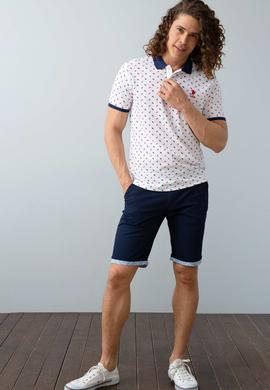 Erkek Beyaz Polo Yaka T-Shirt - 50199677004