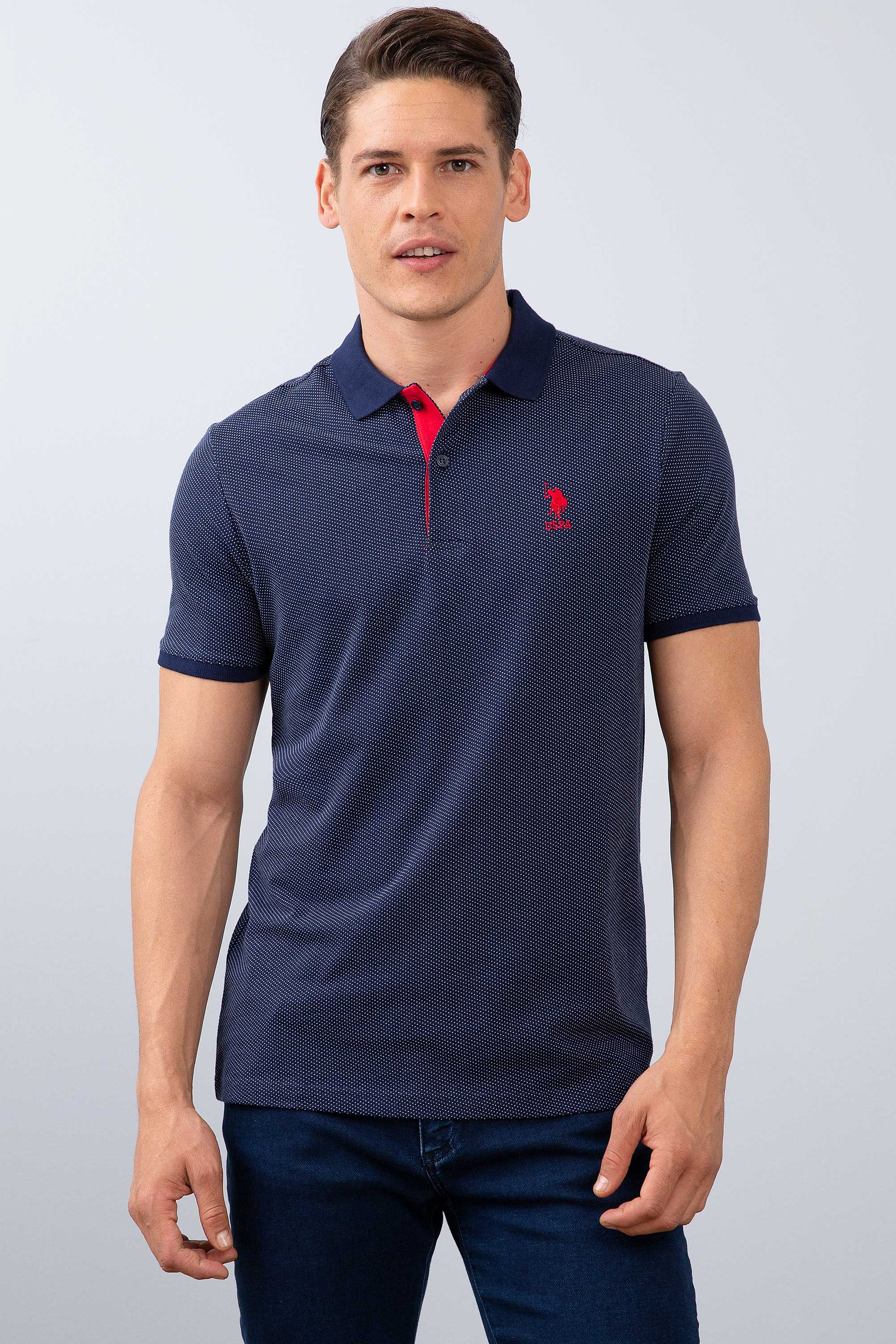 Erkek Lacivert Polo Yaka T-Shirt - Image 1
