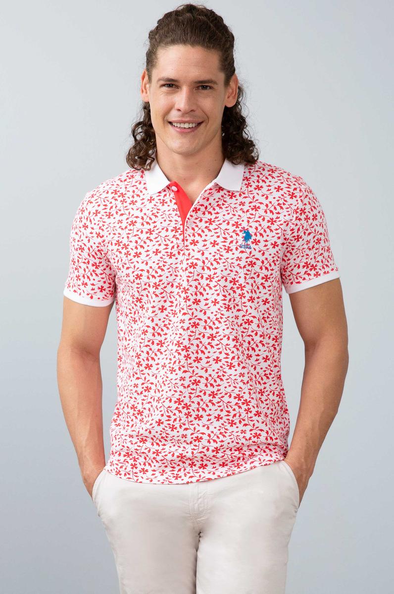 Erkek Nar Çiçeği Polo Yaka T-Shirt