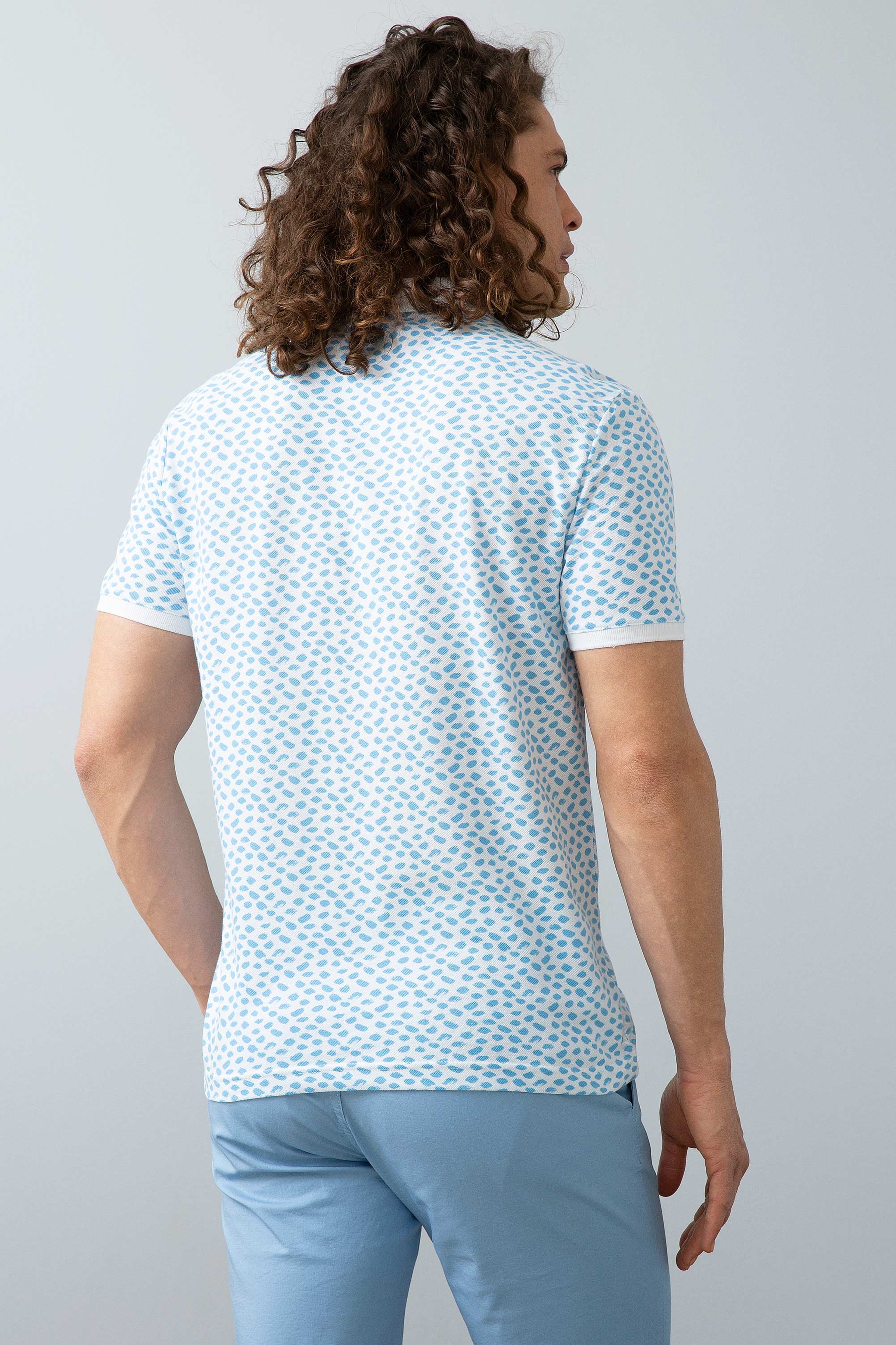 Erkek Mavi T-shirt - Image 3
