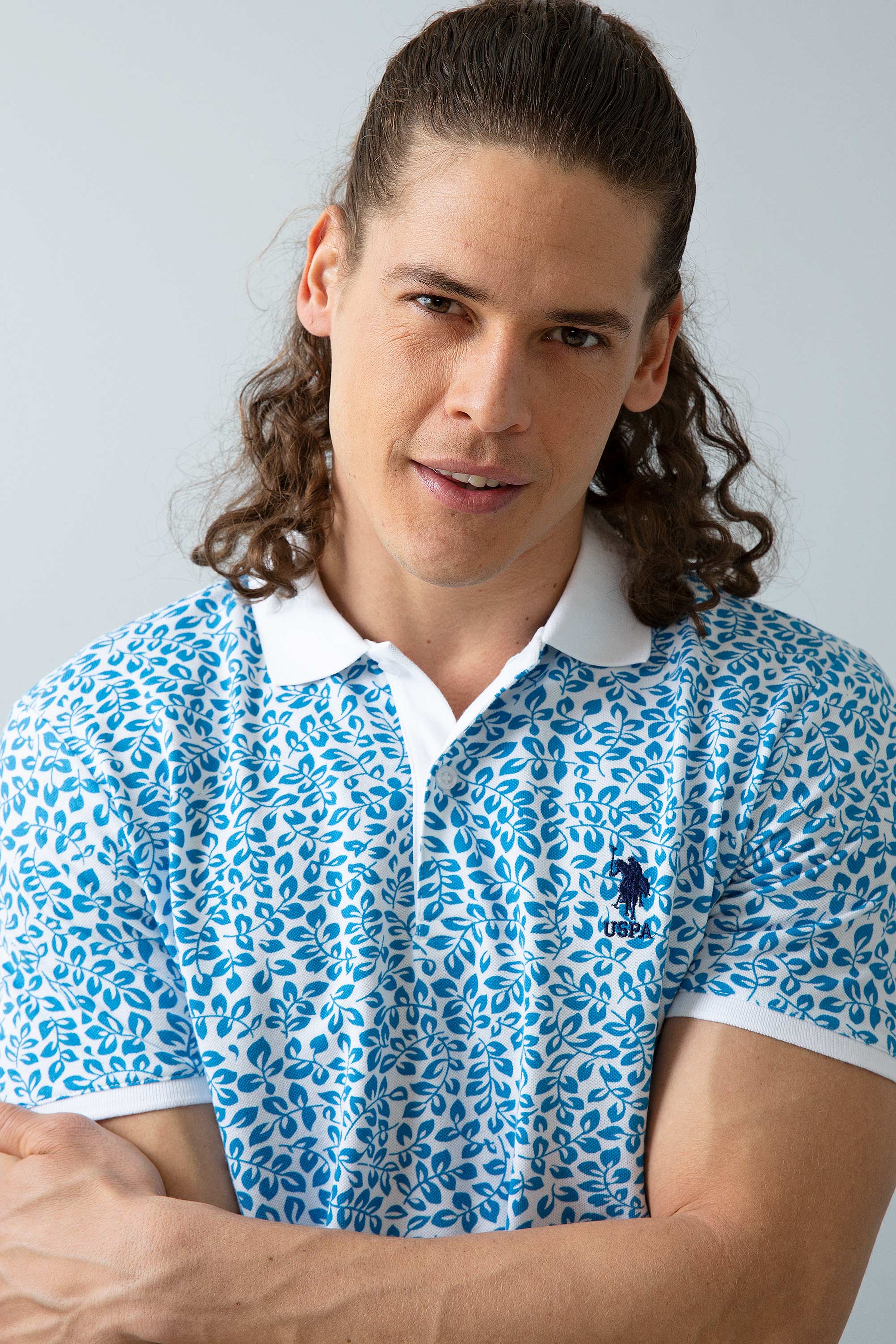 Erkek İndigo Polo Yaka T-Shirt