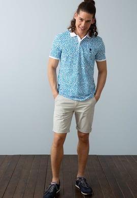 Erkek İndigo Polo Yaka T-Shirt - 50199682022