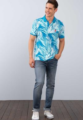 Erkek İndigo Polo Yaka T-Shirt - 50199683016