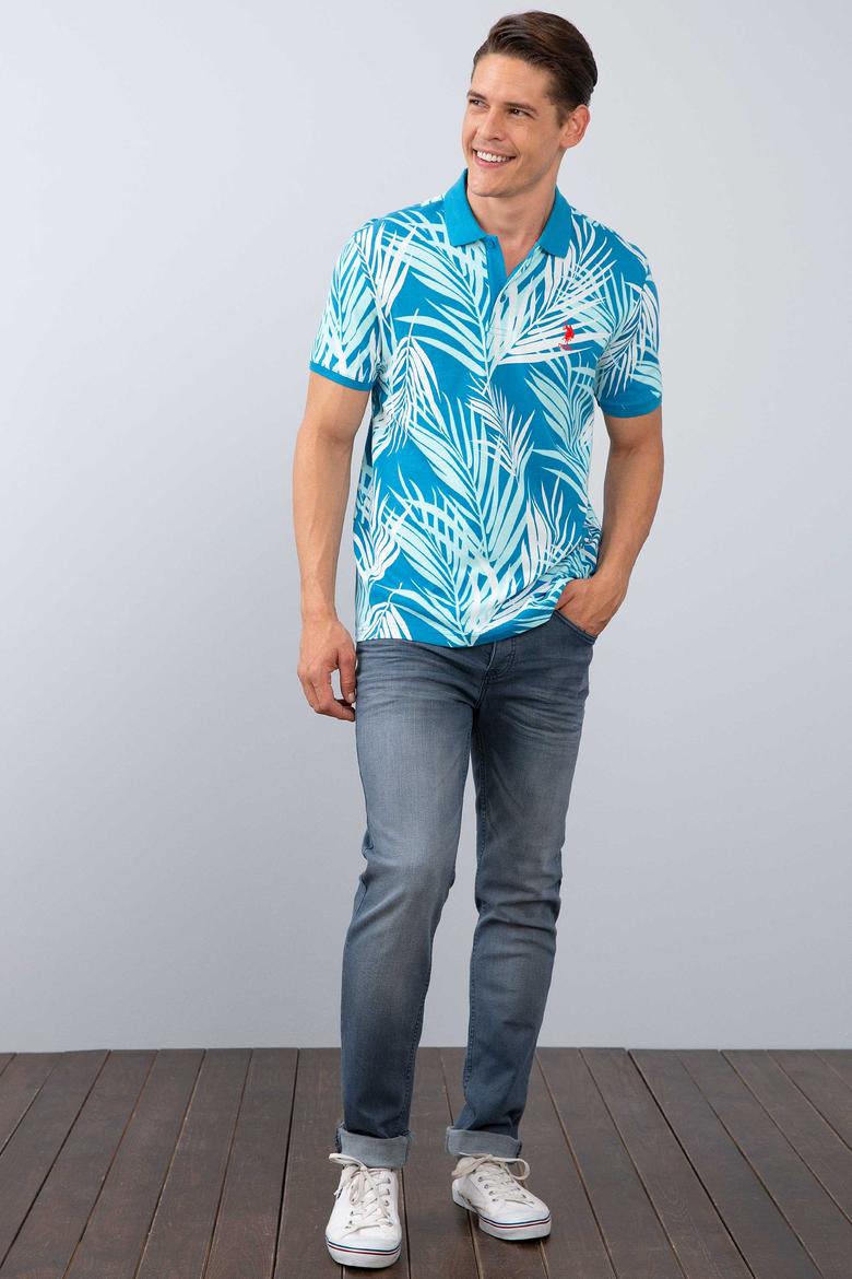 Erkek İndigo Polo Yaka T-Shirt - 50199683016