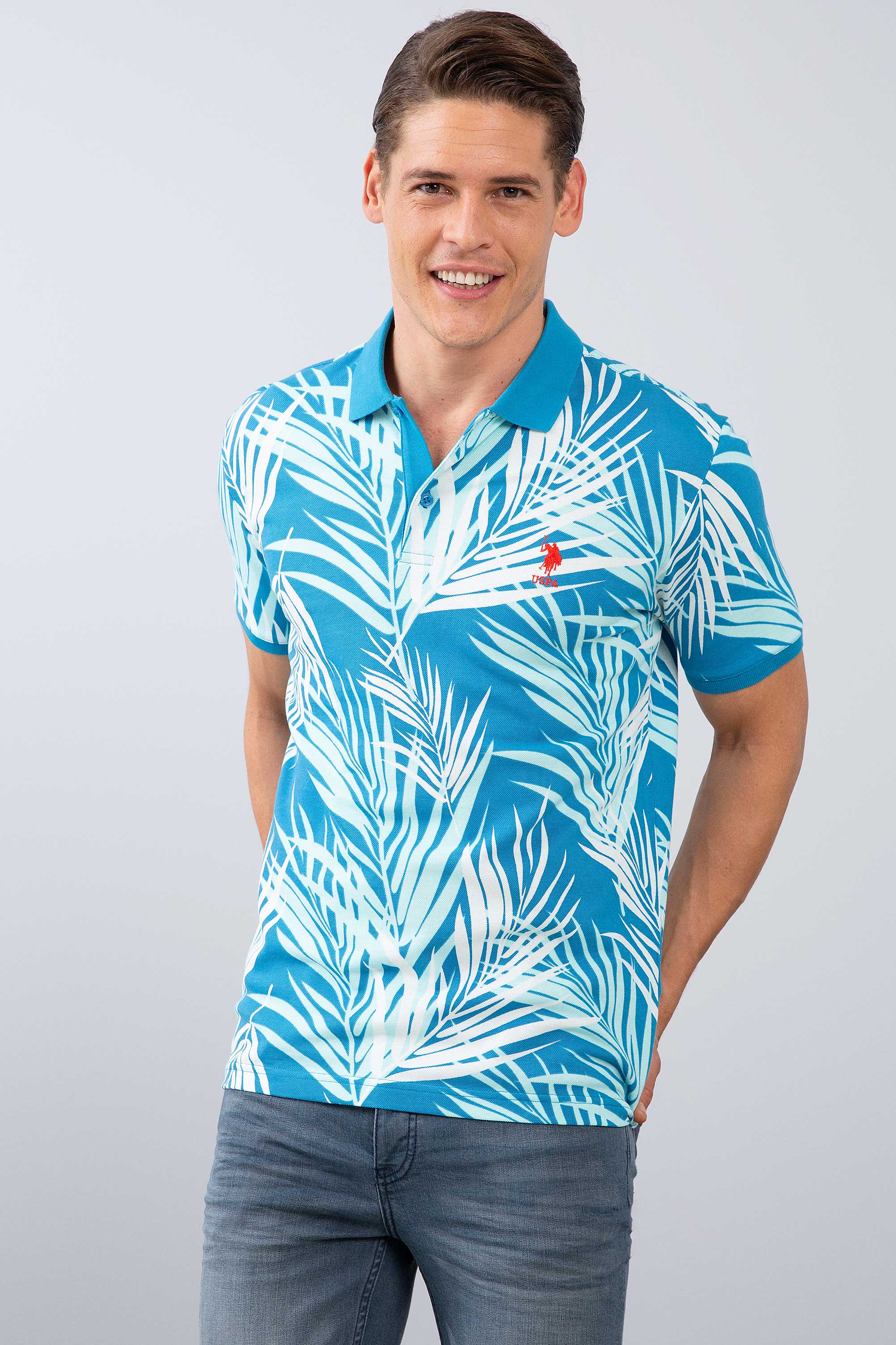 Erkek İndigo Polo Yaka T-Shirt