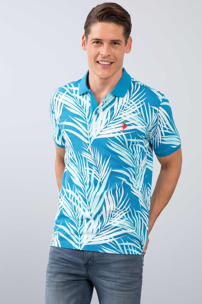 Erkek İndigo Polo Yaka T-Shirt